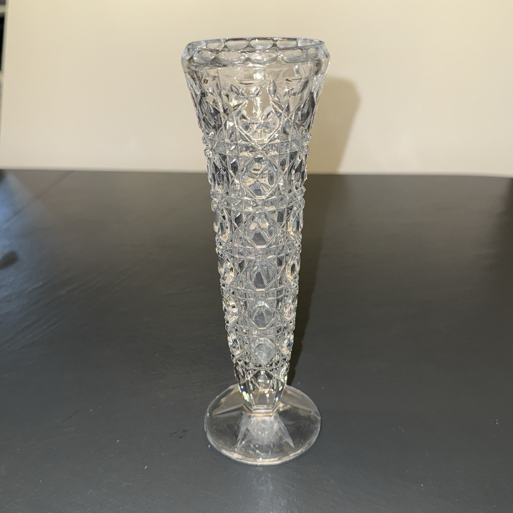 Vintage Indiana‎ Glass 8" Bud Flower Vase 2.5" Vase Mint condition 1970's